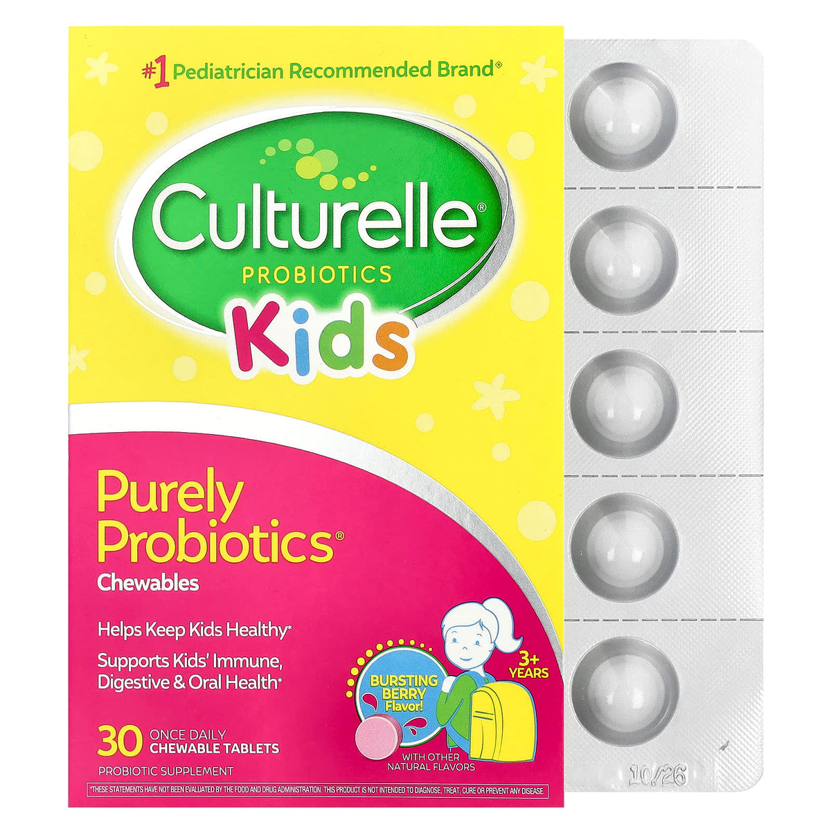 Culturelle Probiotics 25 mg 30 Chewable Tabs Kids