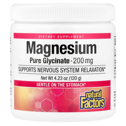 Natural Factors, Magnesium Bisglycinate, Pure, 200 mg, 4.2 oz (145 g)