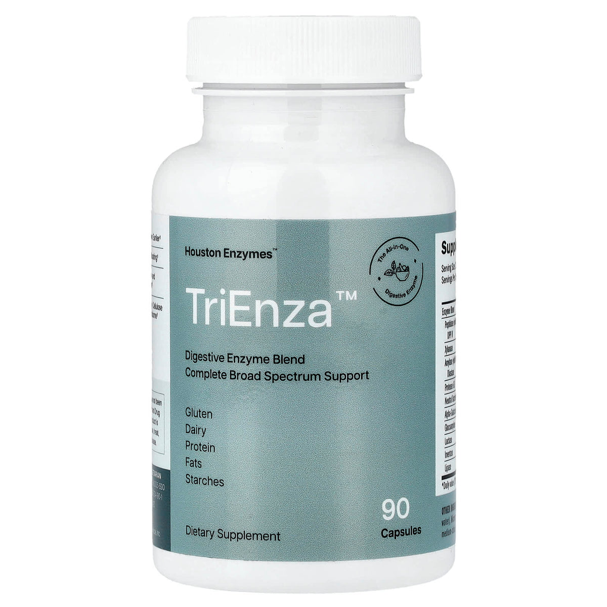 Houston Enzymes, TriEnza, Enzyme For Digestive Intolerances, 90 Capsules