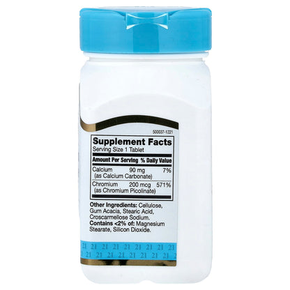 21st Century, Chromium Picolinate, 200 mcg, 100 Tablets
