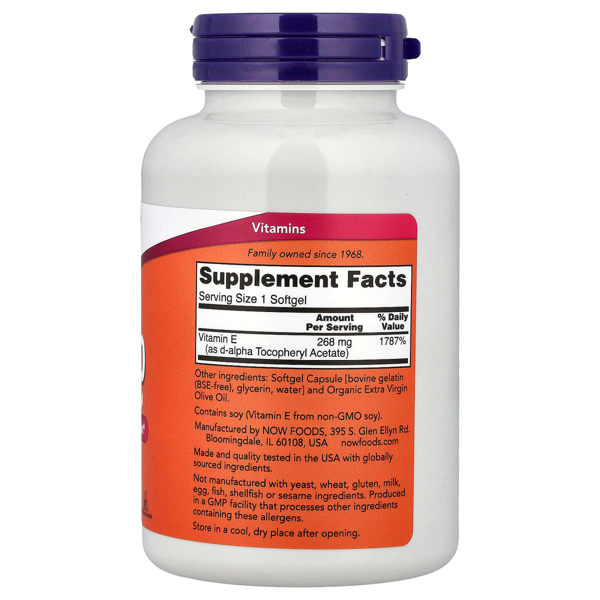 NOW Foods Vitamin E 400 IU 250 Softgels