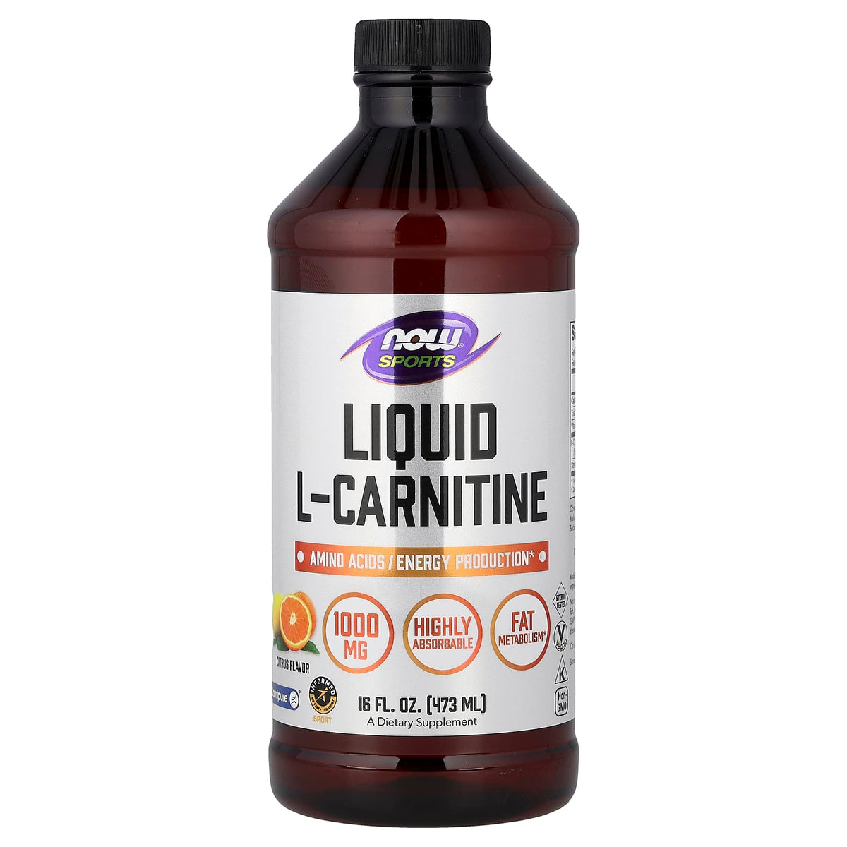 NOW Foods Sports Liquid L-Carnitine 473 ml (16 fl oz)