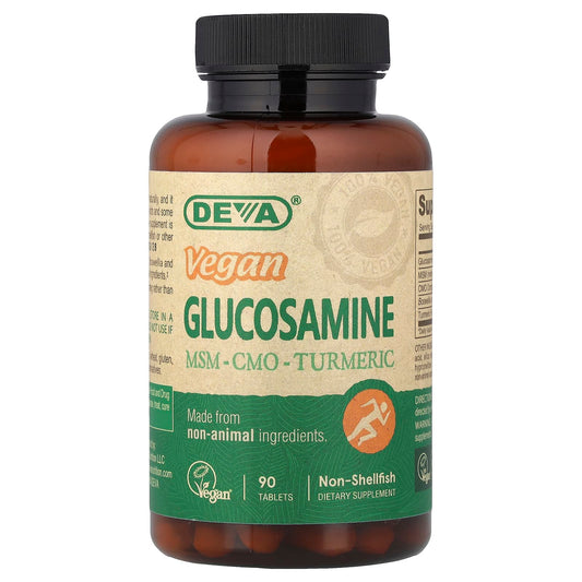 Deva, Vegan Glucosamine MSM, CMO, Turmeric, 90 Tablets