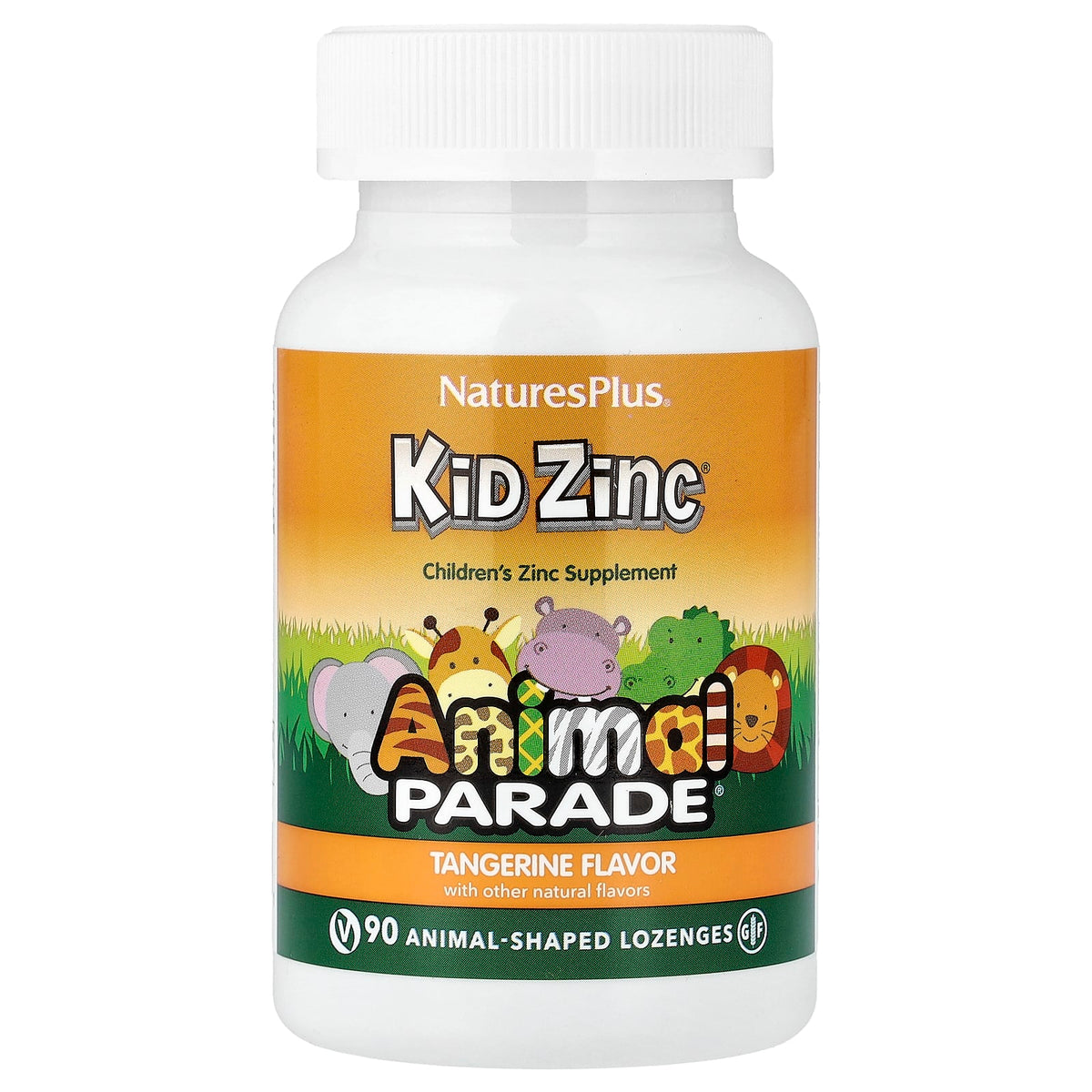 Nature's Plus, Source of Life, Animal Parade, Kid Zinc Lozenges, Natural Tangeri