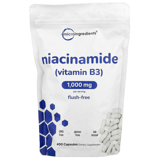 Micro Ingredients Niacinamide (Vitamin B3) 500 mg 400 Caps
