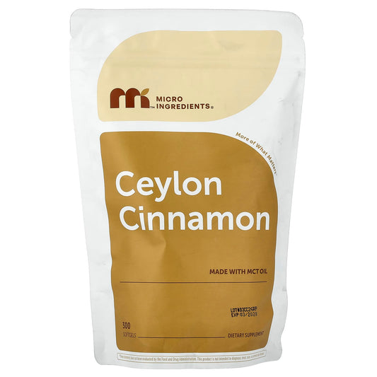 Micro Ingredients, Ceylon Cinnamon, 300 Capsules (200 mg per Capsule)