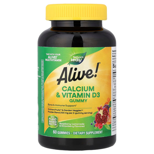 Nature's Way, Alive!, Calcium + D3, 60 Gummies