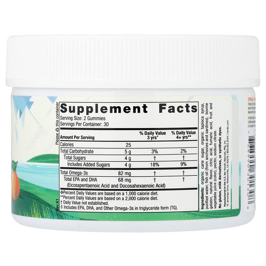 Nordic Naturals, Omega-3 Gummies, Ages 3+, Tangerine, 60 Gummies (41 mg per Gummy)