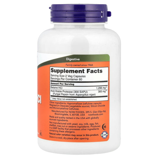 NOW Foods Betaine HCl 120 Caps