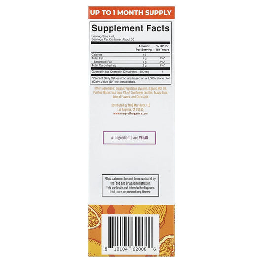 MaryRuth's, Quercetin Liquid Drops, Lemon, 4 fl oz (120 ml)