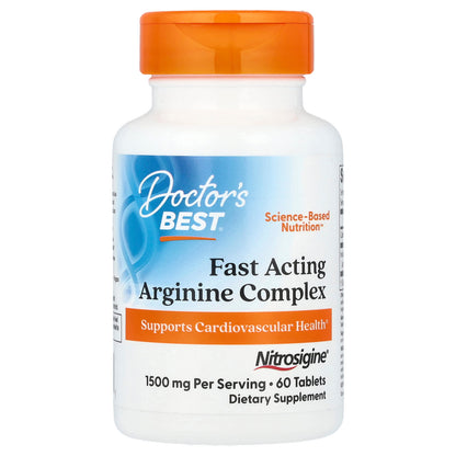 Doctor's Best, Fast Acting Arginine Complex with Nitrosigine, 750 mg, 60 Tablets
