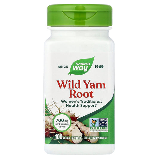 Nature's Way, Wild Yam Root, 700 mg, 100 Vegan Capsules (350 mg per Capsule)