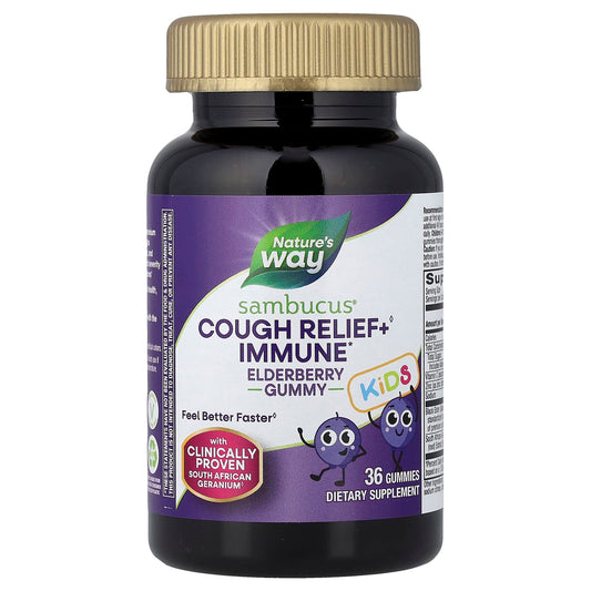 Nature's Way, Kids' Cough Relief + Immune Gummy, Ages 2+, 36 Gummies