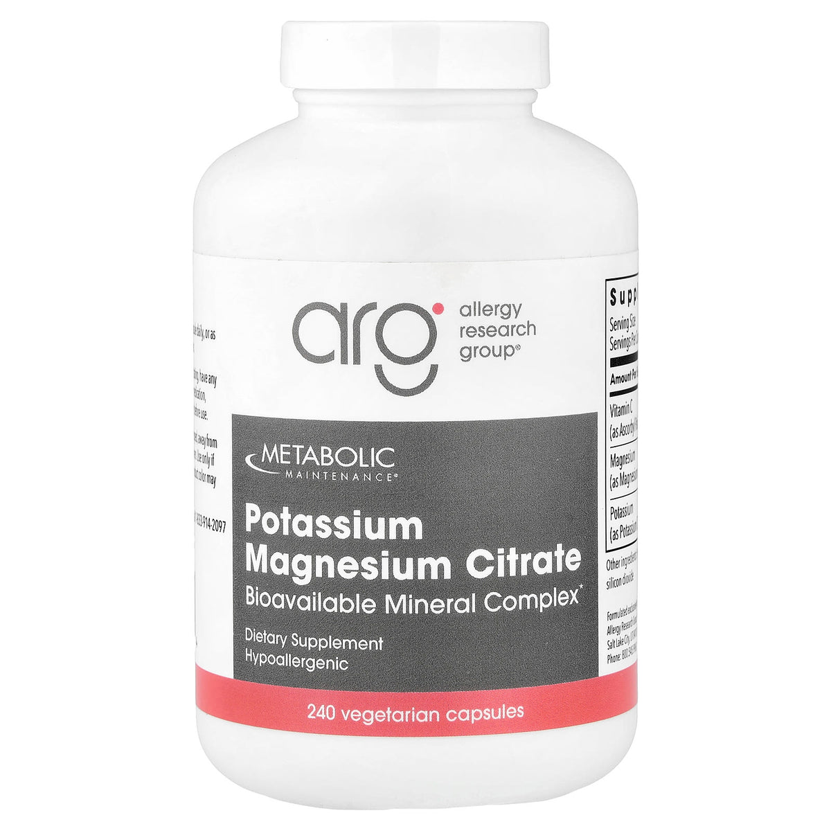 Metabolic Maintenance Potassium Magnesium Citrate 250 Caps