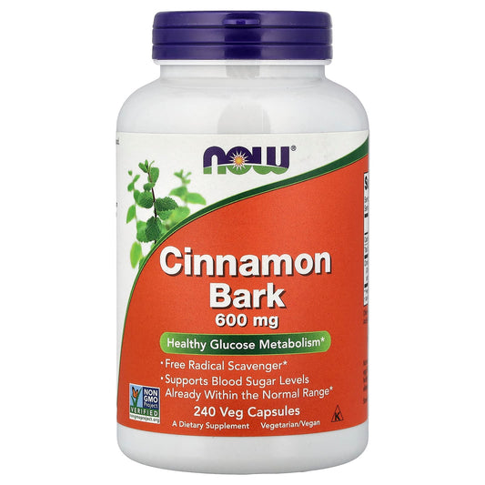 NOW Foods, Cinnamon Bark, 600 mg, 240 Veg Capsules