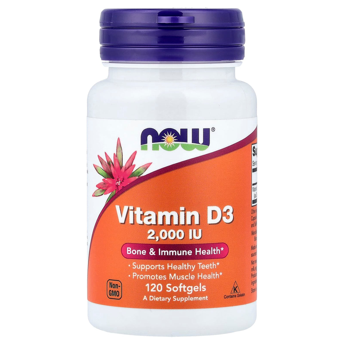 Now Foods Vitamin D 3 & K 2, 1000 IU, 120 Veg Caps