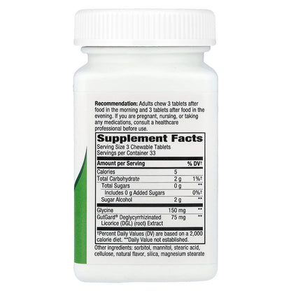 Nature's Way, DGL, Deglycyrrhizinated Licorice, 100 Chewable Tablets