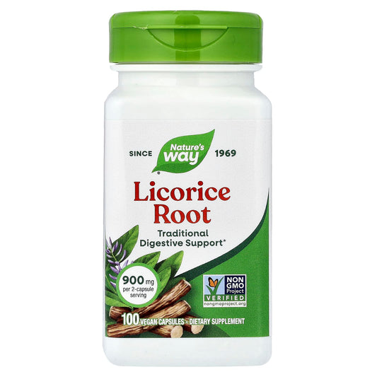 Nature's Way, Liquorice Root, 100 Vegan Capsules (450 mg per Capsule)