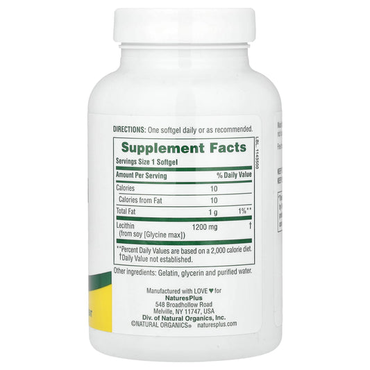 NaturesPlus Lecithin 1,200 mg 90 Softgels