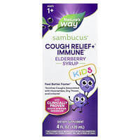 Nature's Way, Sambucus® Kids, Immune Syrup Elderberry with Propolis & Echinacea, Ages 2+, 4 fl oz (120 ml)