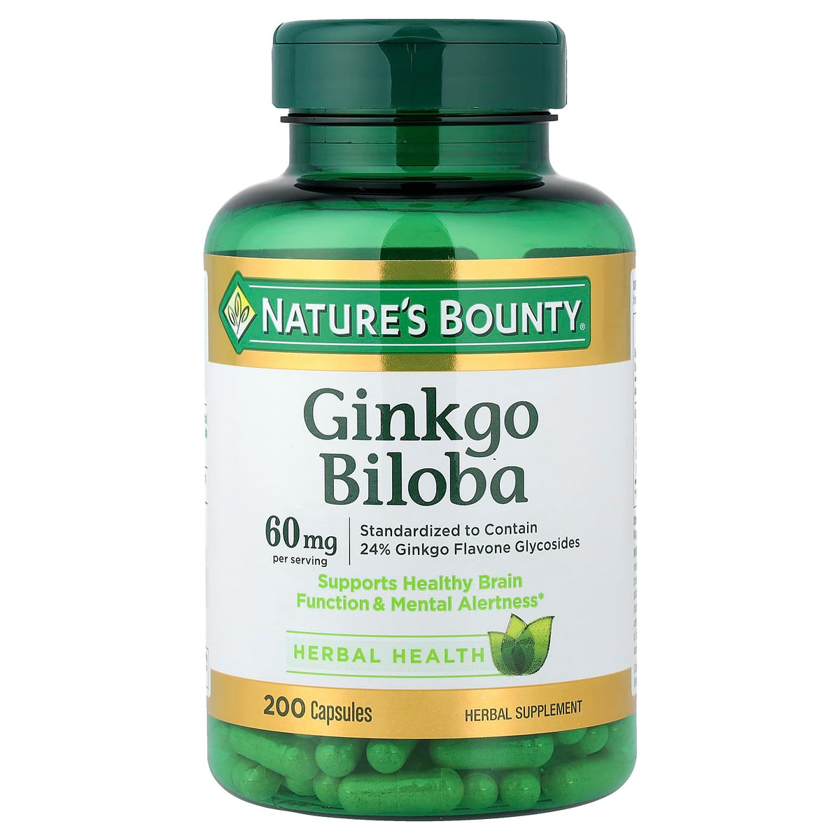Nature's Bounty Ginkgo Biloba 30 mg per Capsule Brain Health