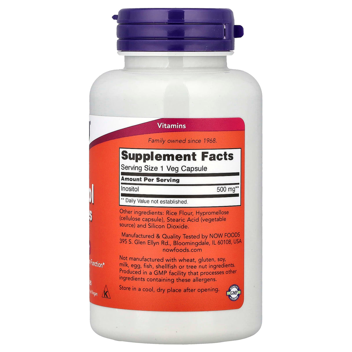 NOW Foods Inositol 500 mg 100 Caps