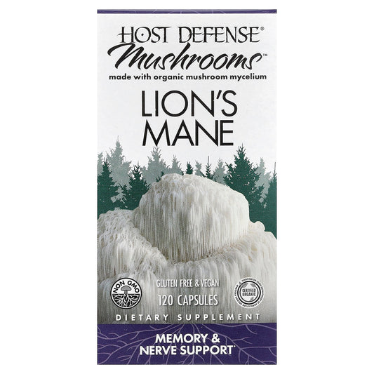 Host Defense, Mushrooms, Lion's Mane, 120 Capsules (0.5 g per Capsule)