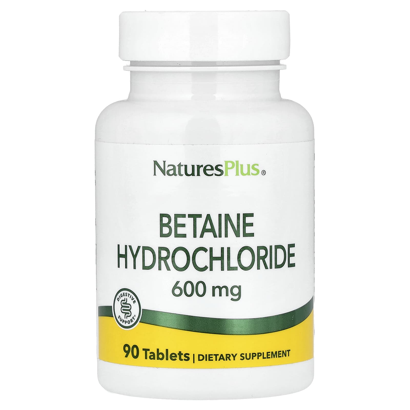 NaturesPlus, Betaine Hydrochloride, 600 mg, 90 Tablets