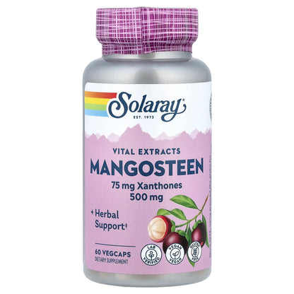 Solaray, Vital Extracts, Mangosteen, 500 mg, 60 VegCaps