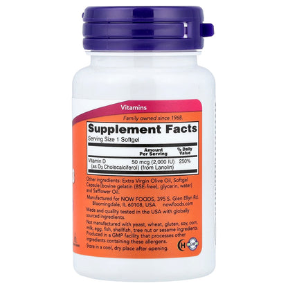 Now Foods Vitamin D 3 & K 2, 1000 IU, 120 Veg Caps