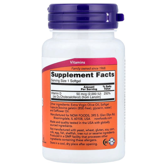 Now Foods Vitamin D 3 & K 2, 1000 IU, 120 Veg Caps