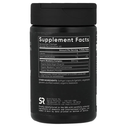 Sports Research, Blueberry Concentrate, 800 mg, 60 Softgels