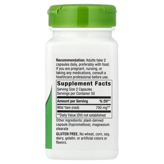 Nature's Way, Wild Yam Root, 700 mg, 100 Vegan Capsules (350 mg per Capsule)