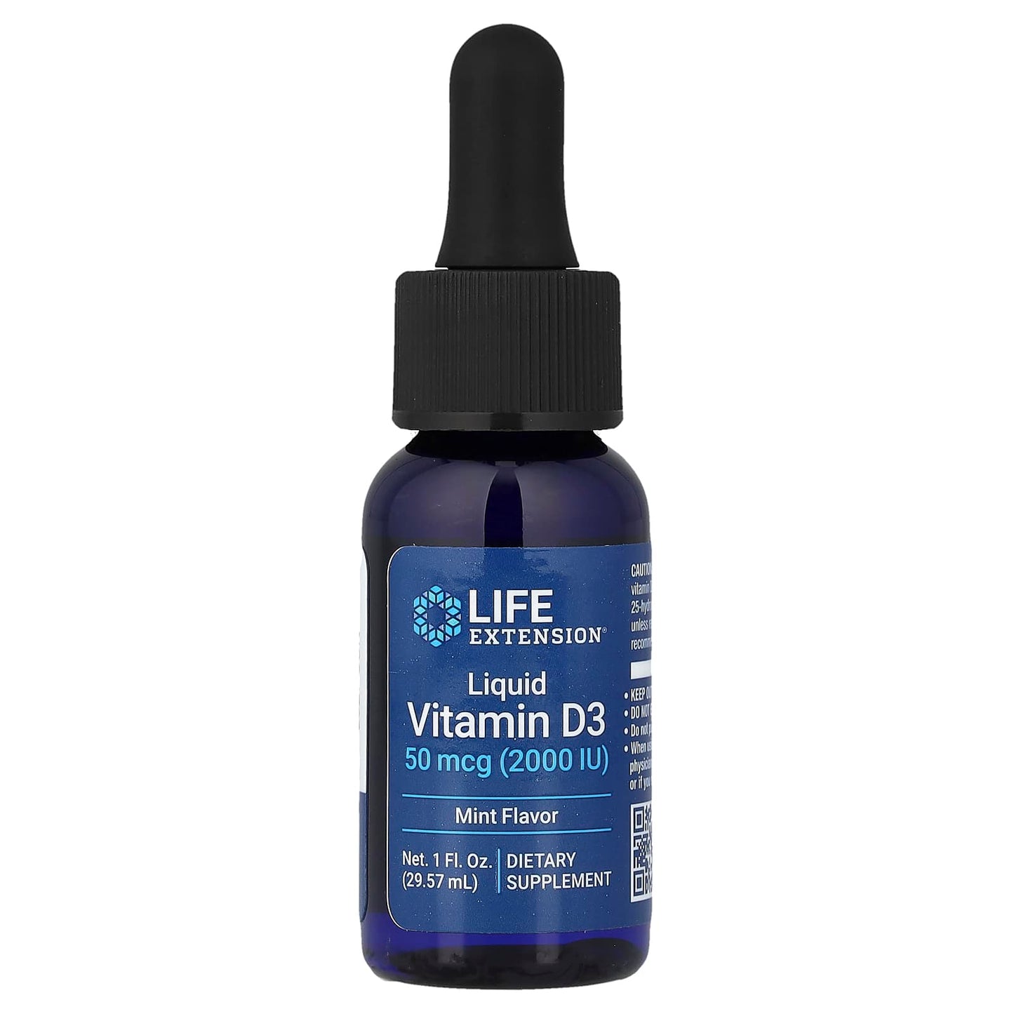 Life Extension, Liquid Vitamin D3, Mint, 50 mcg (2,000 IU), 1 fl oz (29.57 ml)