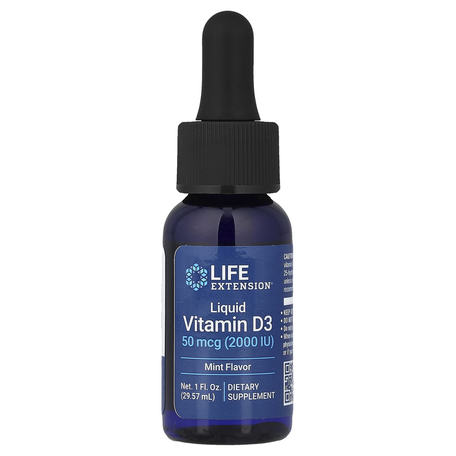 Life Extension, Liquid Vitamin D3, Mint, 50 mcg (2,000 IU), 1 fl oz (29.57 ml)