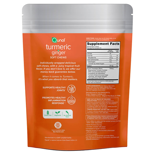 Qunol, Turmeric + Ginger, Tropical Fruit, 90 Soft Chews