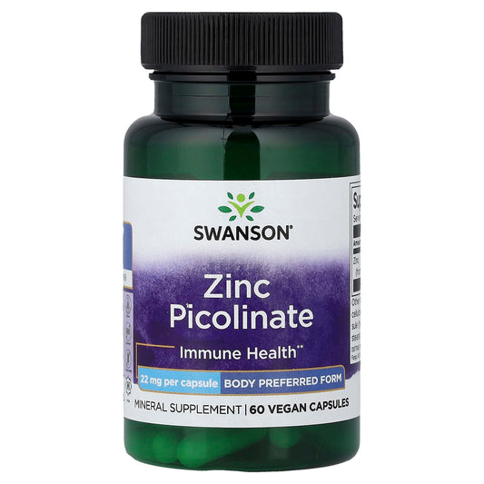 Swanson Zinc Picolinate 22 mg 60 Caps