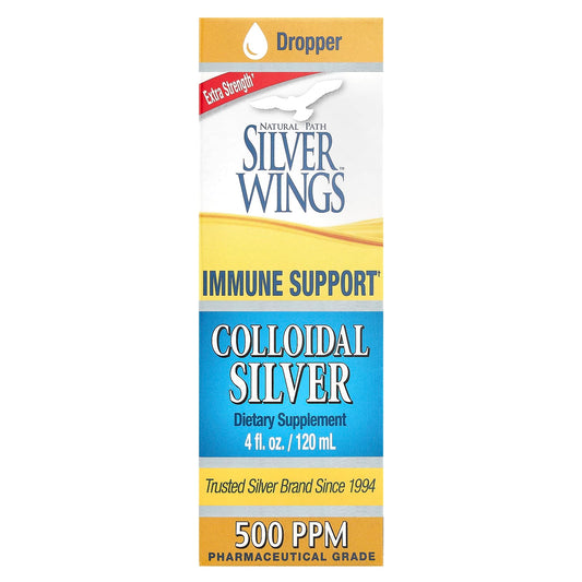 Natural Path Silver Wings, Colloidal Silver, Extra Strength, 500 PPM, 4 fl oz (120 ml)