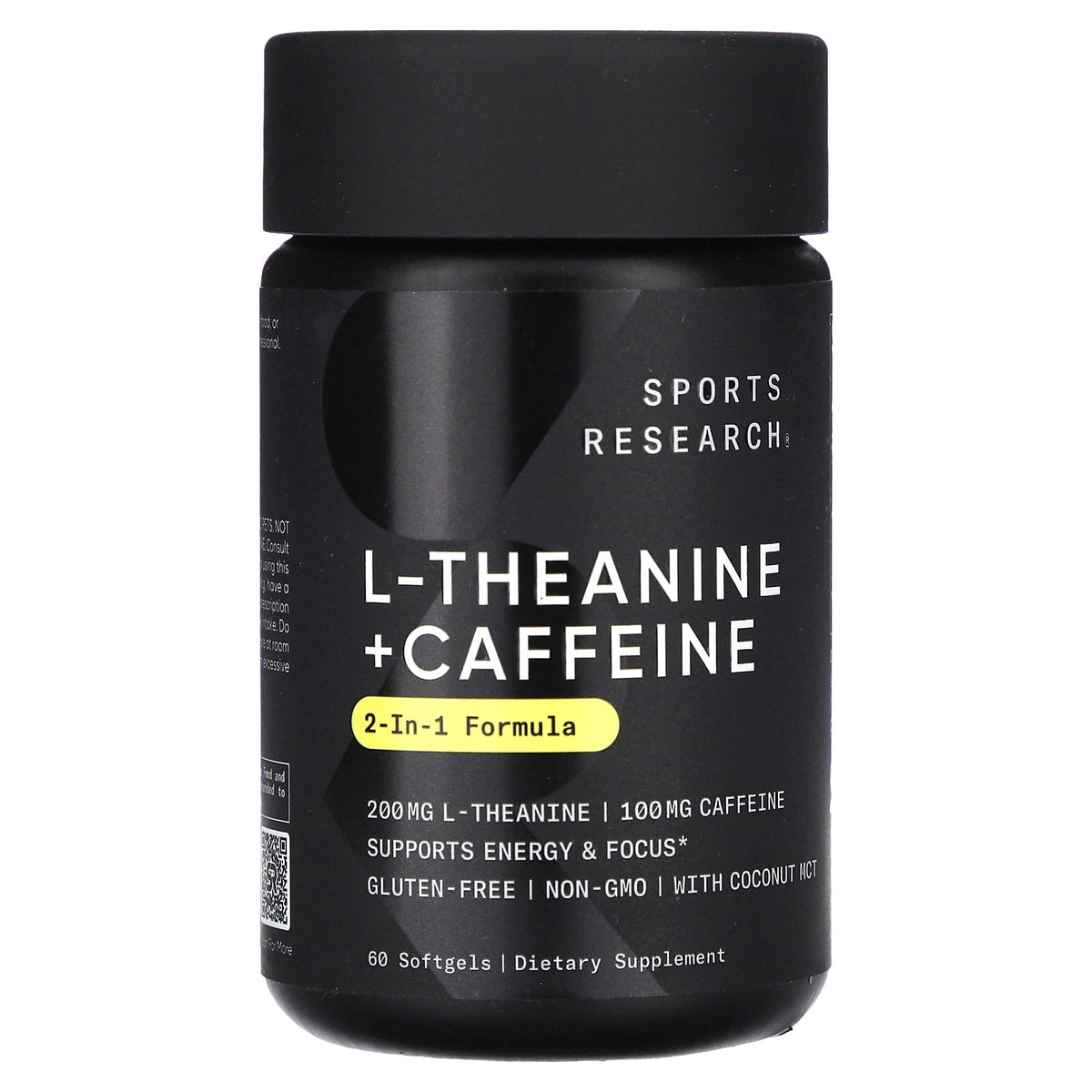 Sports Research L-Theanine & Caffeine, 2-in-1 Formula 60 Softgels