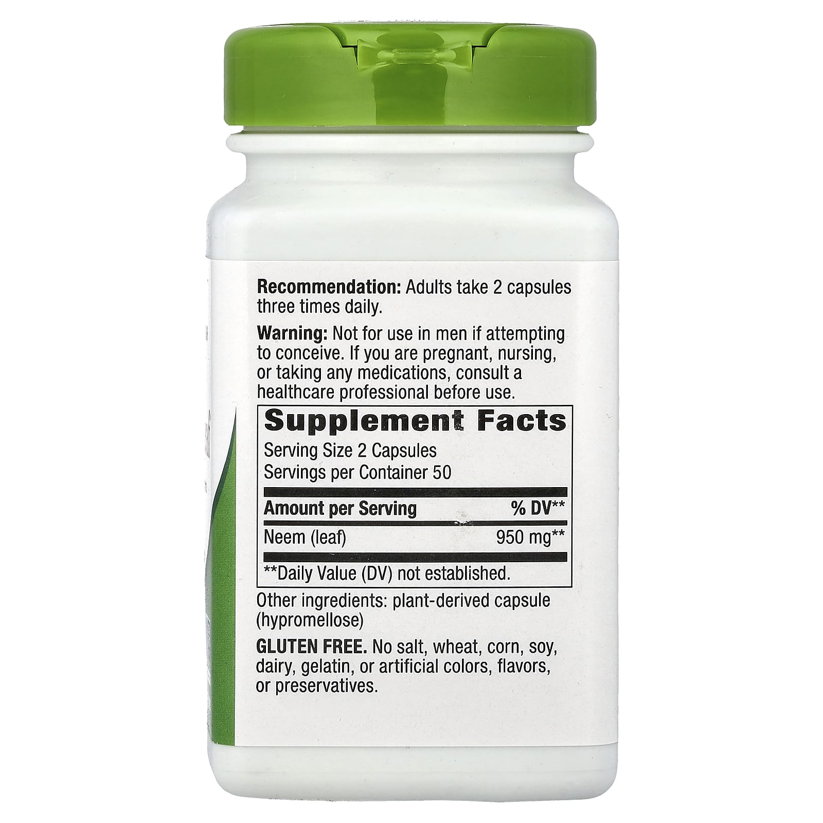 Nature's Way, Neem Leaf, 950 mg, 100 Vegan Capsules (475 mg per Capsule)