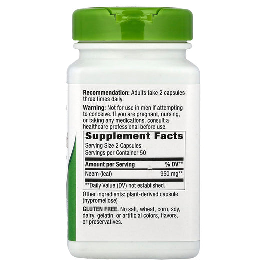 Nature's Way, Neem Leaf, 950 mg, 100 Vegan Capsules (475 mg per Capsule)