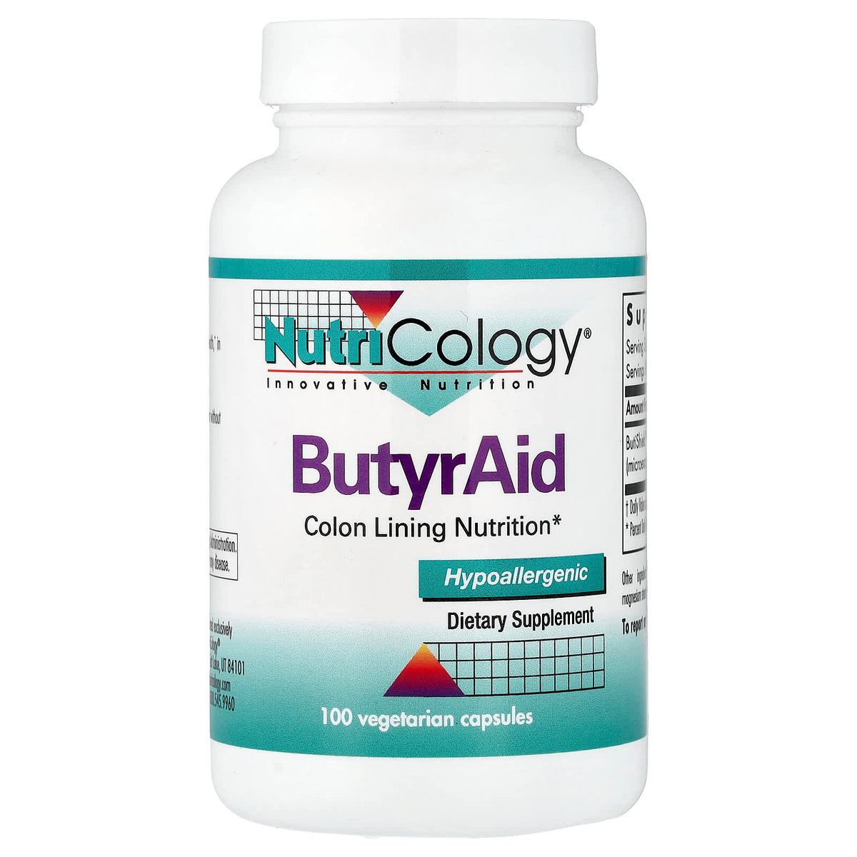Nutricology Butyrate 100 Delayed-Release Veg Caps