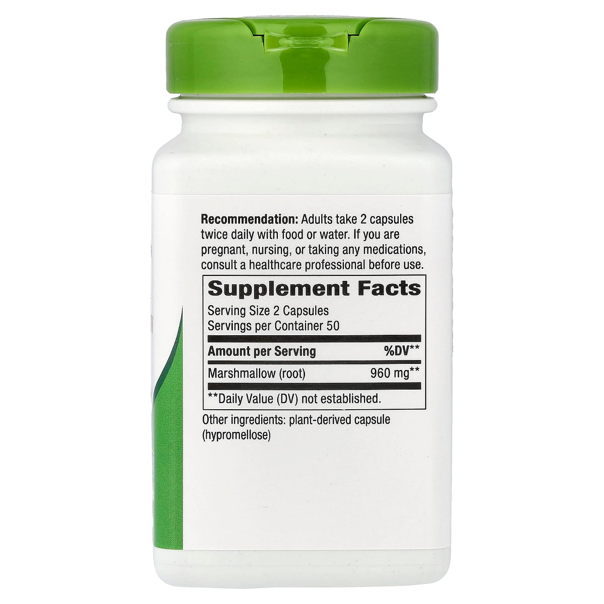 Nature's Way, Marshmallow Root, 960 mg, 100 Vegan Capsules