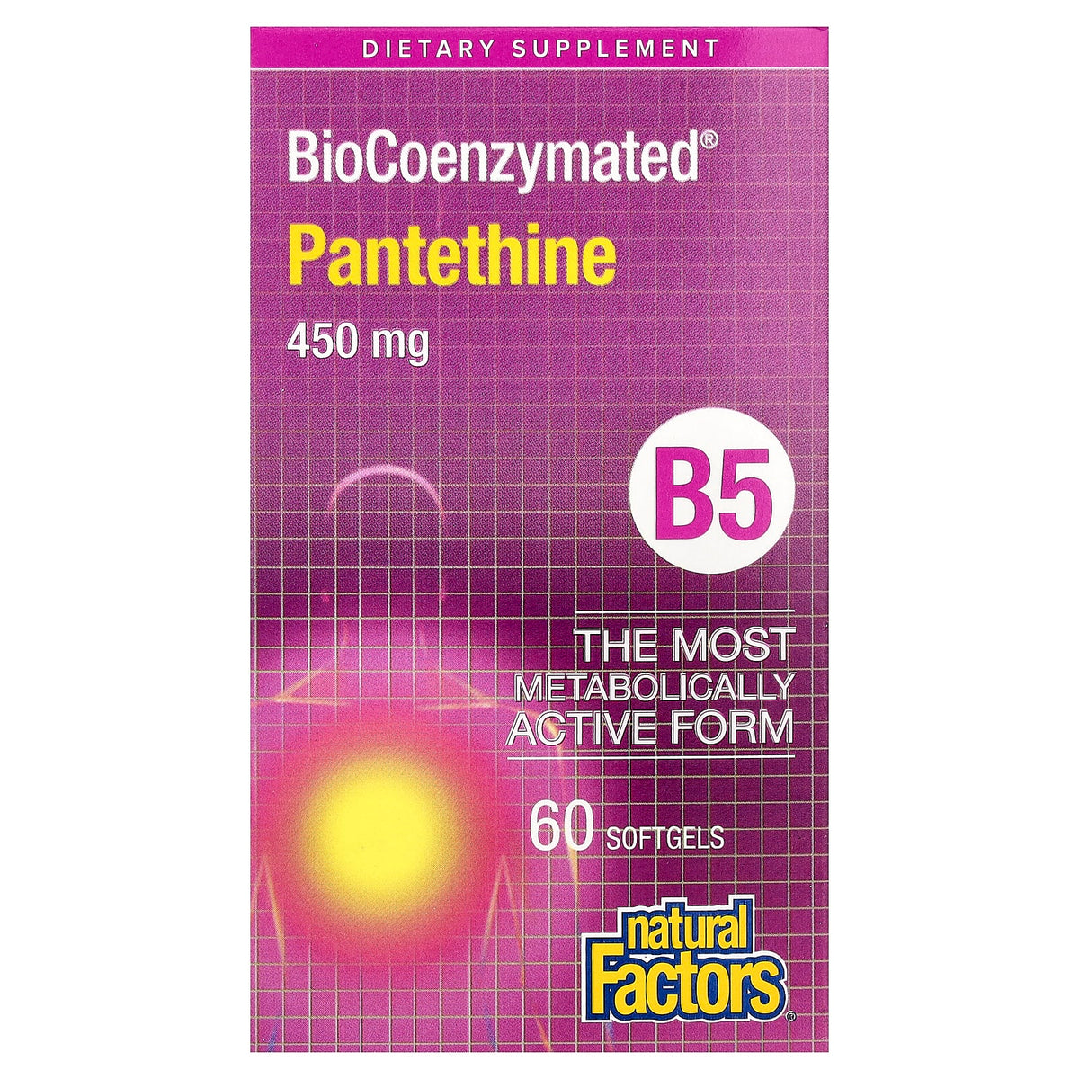 Natural Factors Biocoenzymated B5 450 mg 60 Softgels