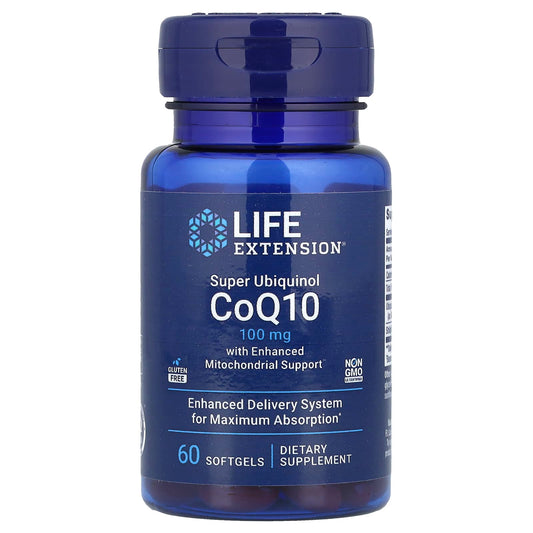 Super Ubiquinol CoQ10 with Enhanced Mitochondrial 100 mg 60 Softgels
