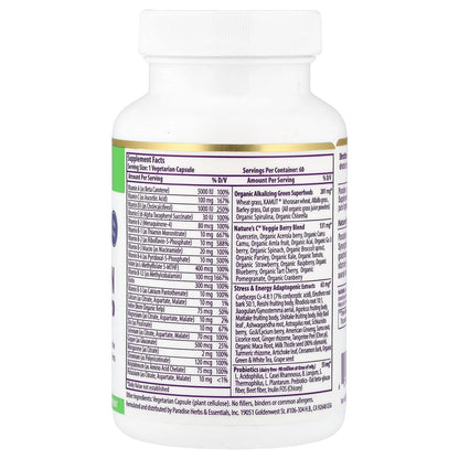 Paradise Herbs, Earth's Blend, One Daily Superfood Multi-Vitamin, No Iron, 60
