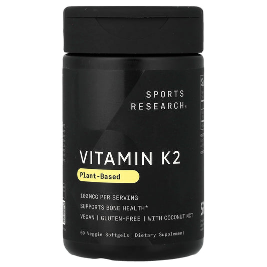 Sports Research Vitamin K2, Plant-Based 100 mcg 60 Softgels