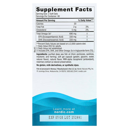 Nordic Naturals Omega-3 180 Softgels