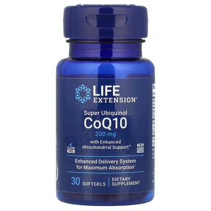 Super Ubiquinol CoQ10 with Enhanced Mitochondrial 200 mg 30 Softgels
