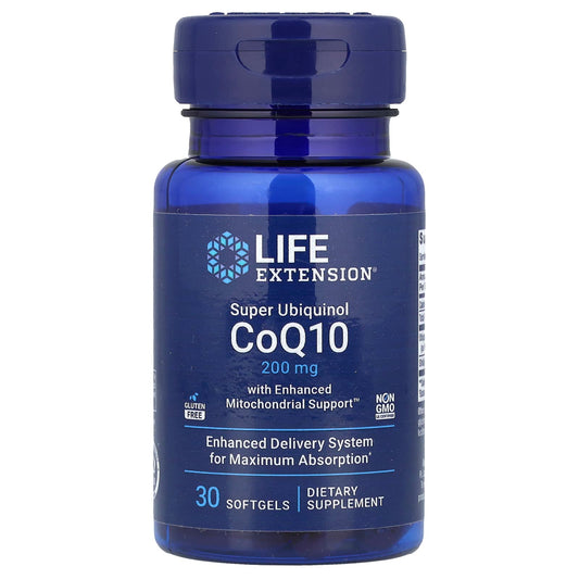 Super Ubiquinol CoQ10 with Enhanced Mitochondrial 200 mg 30 Softgels